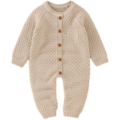 咪咪熊有前排开扣连体爬服棉春秋