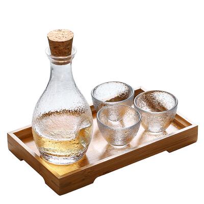 日式玻璃锤目纹清酒壶
