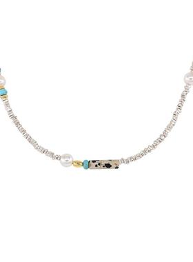 天然石珍珠情侣混搭叠戴项链复古