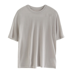 徐大脸吖定制 4色! 春夏基础款桑蚕丝&天丝针织正肩短袖T恤上衣女