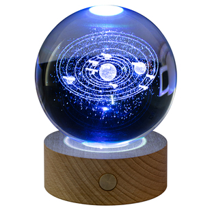 水晶球桌面摆件发光小夜灯宇航员星空玻璃球开学生日小礼物男女生