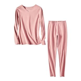 高个子加长德绒保暖内衣女冬无痕秋衣秋裤套装大码加绒发热打底衫