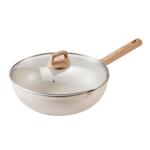 苏泊尔有钛不粘锅炒锅家用麦饭石色炒菜锅平底锅加深不沾电磁炉锅