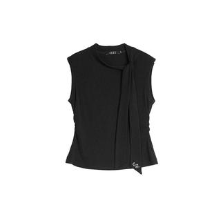 ELLE飘带绑带设计感小立领吊带背心女2025秋季新款时髦气质上衣