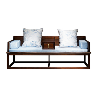 半墨现代新中式乌金木罗汉床罗汉塌卧室家用实木美人榻贵妃沙发床