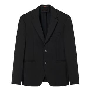 【高端系列】柒牌西装男士2024秋季新款面试新郎结婚礼服黑色西服