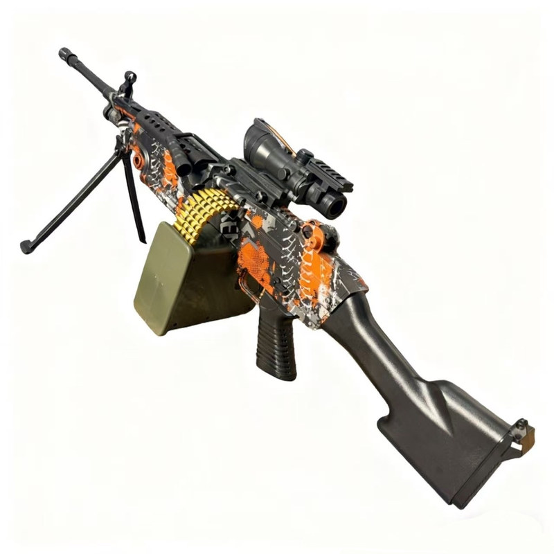M249轻机枪电动连发儿童玩具枪男孩软弹手自一体大菠萝重机枪SCAR