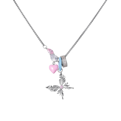 蝴蝶锆石原创锁骨链锆石情人节