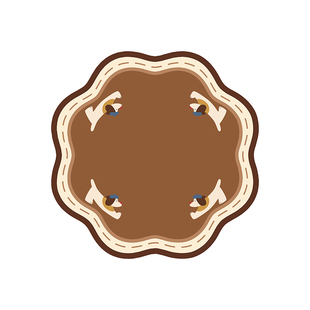 2026新款圆形地毯卡通小狗儿童阅读区卧室书房防水异形沙发地毯