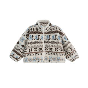 LEOHAPPY女童外套2025新款秋冬儿童毛绒外套立领圆领亲子保暖上衣