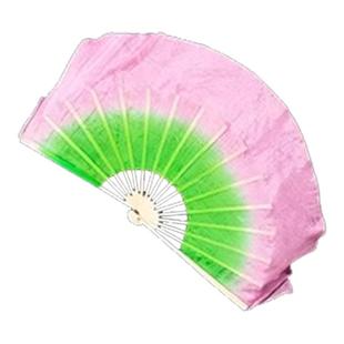 儿童扇子舞蹈扇八寸真丝胶州秧歌跳舞扇花鼓灯翻菱角跳舞专用绸扇