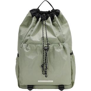 抽绳双肩包男士书包男羽毛球运动户外男款登山网球背包轻便旅行女