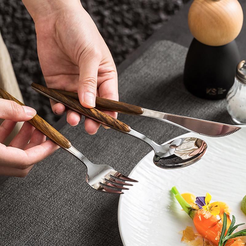 造器法式高端高级感不锈钢蛋糕勺子牛排餐具刀叉西餐牛排刀叉套装