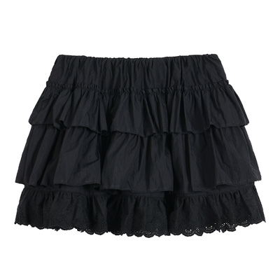 pusumede 甜美减龄蕾丝拼接半身裙女蛋糕裙设计感小众a字蓬蓬短裙