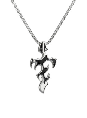 男生火焰形项链嘻哈毛衣链新款