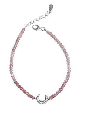 送女友草莓晶手链纯银配件礼物