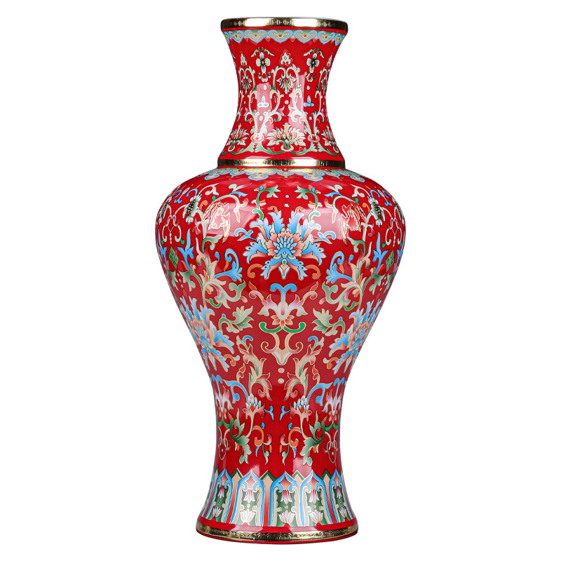 珐琅彩景泰蓝花瓶插花家居装饰品