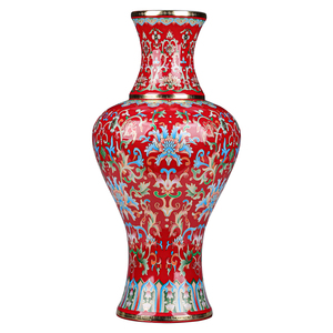 珐琅彩景泰蓝花瓶插花家居装饰品