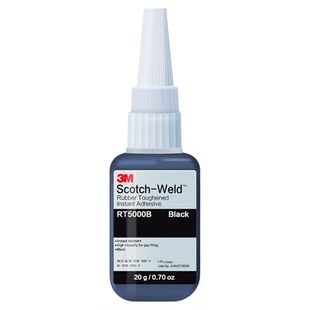 3M黑色强力胶水粘塑料专用502滴管金属焊接胶橡胶速干胶粘合剂O型密封圈三元乙丙汽车密封条RT5000B快干胶