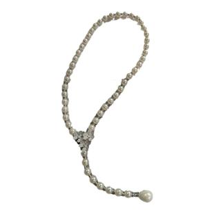 花朵珍珠项链女百搭高级感小众设计轻奢串珠新中式长款毛衣链颈链