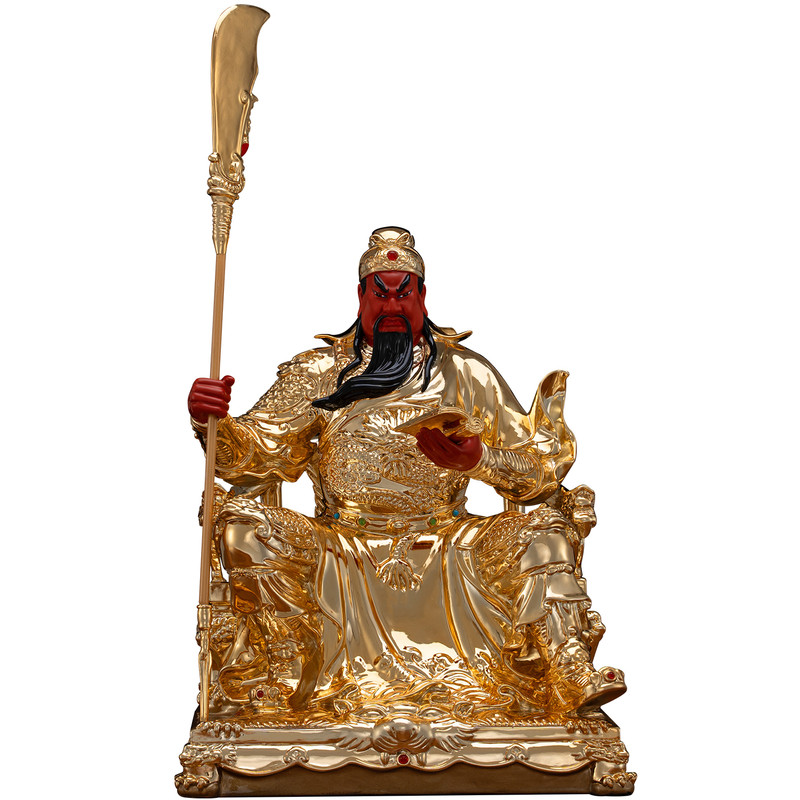 纯铜关公坐像夜读春秋关二爷神像