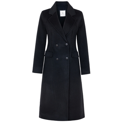 XG雪歌山羊绒中长毛呢外套时尚冬季新款绵羊毛大衣女