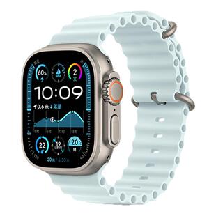 适用苹果iwatchS11手表海洋series10表带硅胶运动applewatch9户外健身ultra3游泳se精致新款s8高级男s7女腕带