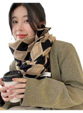 绿色显白围巾女冬季2026新款