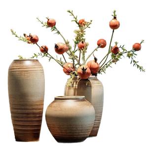 景德镇水培陶罐民宿新中式陶土哑光陶瓷花瓶餐桌摆设花瓶复古摆件