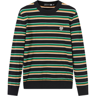 BM条纹撞色潮牌毛衣新款2022爆款男痞帅修身针织衫男士打底衫秋冬