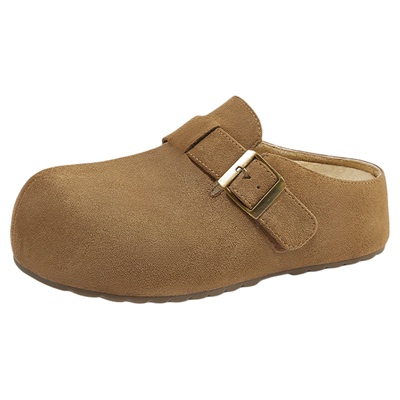 达芙妮厚底勃肯包头半拖鞋