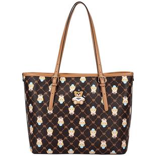 丹尼熊单肩包袋托特子母包女包轻奢格子贝壳菱格包电脑包妈咪包