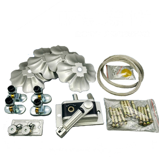 双杆手摇阳台升降晾衣架全套配件晒衣架手摇器钢丝绳滑轮摇把自动