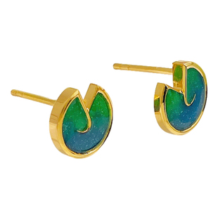 百泰黄金耳钉珐琅马足生肖耳饰足金999耳坠简约潮款耳环生日礼物