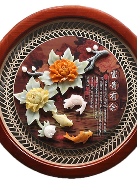 入户玄关挂画中式客厅沙发背景墙