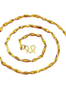 沙金项链女招财元宝链男