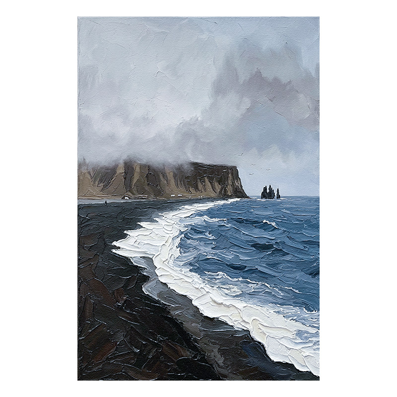 浪漫海风装饰画高级感玄关挂画小众艺术沙发背景墙厚肌理手绘