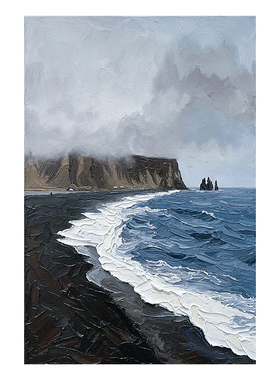 浪漫海风装饰画高级感玄关挂画小众艺术沙发背景墙厚肌理手绘