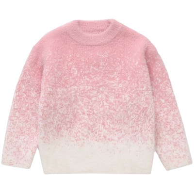 女童洋气渐变毛衣不起球