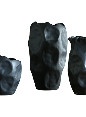 新中式风大花瓶黑色异形家居装饰