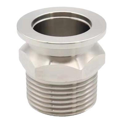 304不锈钢真空外丝接头六角卡盘接头 KF16/25/40/50 KF25转1/2
