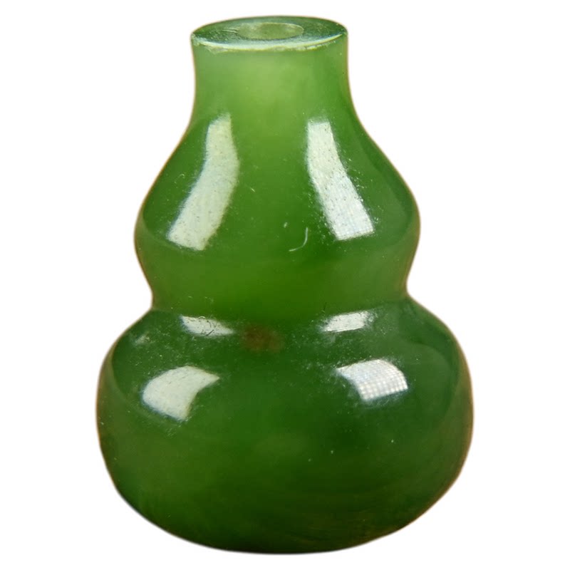 和田玉碧玉葫芦单珠散珠吊坠真品