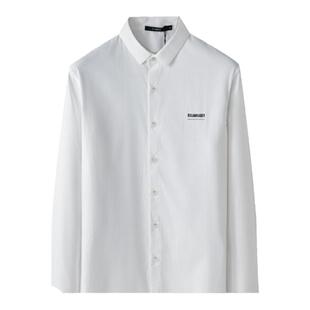 VMEN威曼新款白色翻领长袖衬衫男韩版个性休闲修身衬衣V021S635