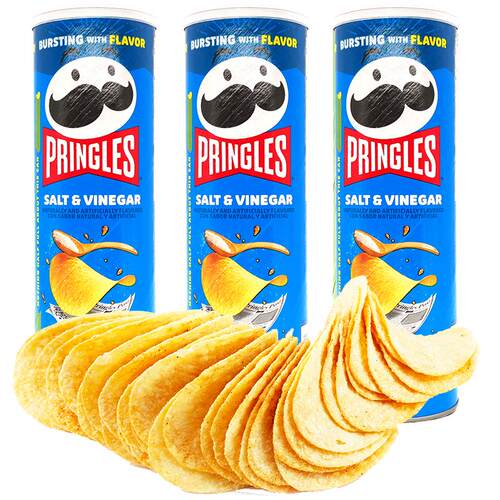 1/3/6罐 少量到货美国进口品客薯片咸醋味盐醋味pringles薯片158g