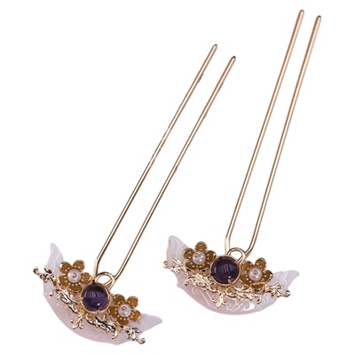 格格间原创仿玉石发饰套装