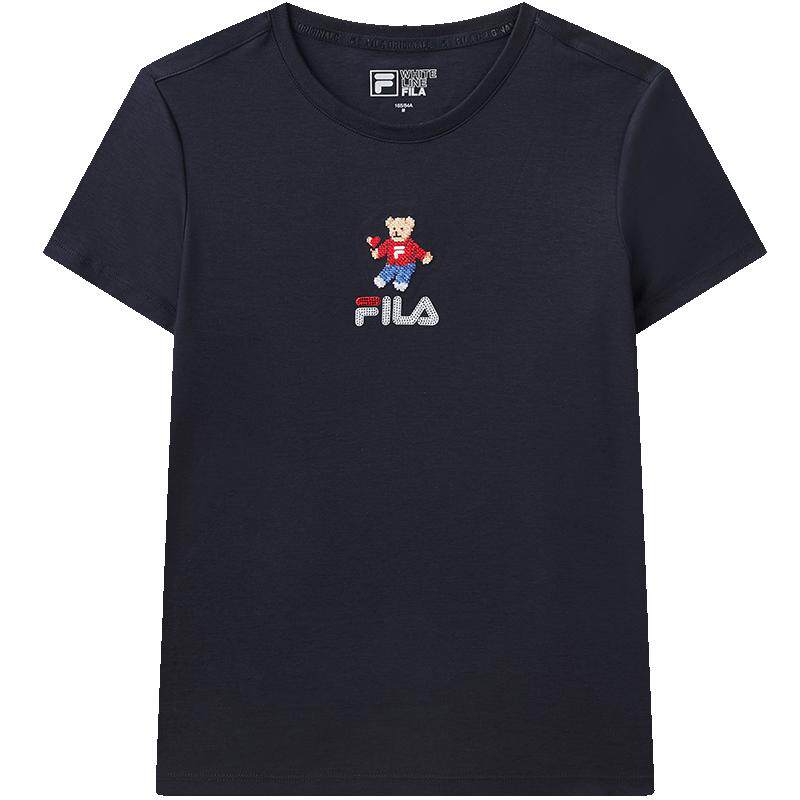 FILA斐乐官方短袖T恤女纯棉上衣