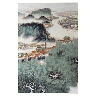 若奈独家！掐丝珐琅岩彩《隐松而居》东方文房主客厅玄关书房卧室