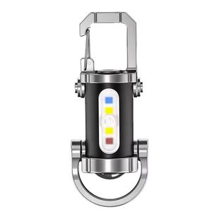 多功能户外应急钥匙扣照明灯便携式腰挂钥匙扣迷你手电筒充电防水