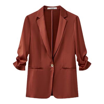 LAUREL休闲防晒真丝西装法式