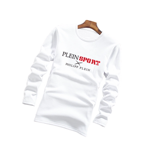 保暖加绒秋冬季上衣打底衫男士潮牌长袖t恤圆领衫青少年潮流内搭